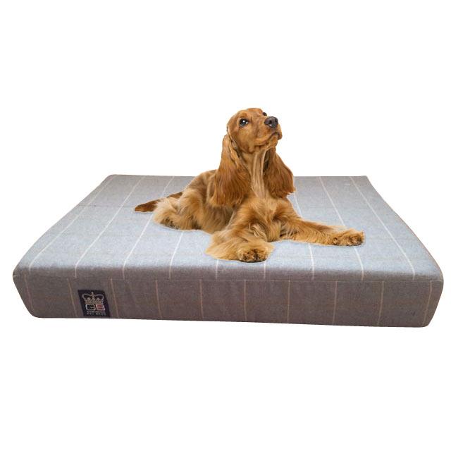 Bamburgh Gold Check memory foam dog bed